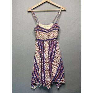 Billabong S/P Strappy Sundress Tribal Print Adjustable Straps Multicolor
